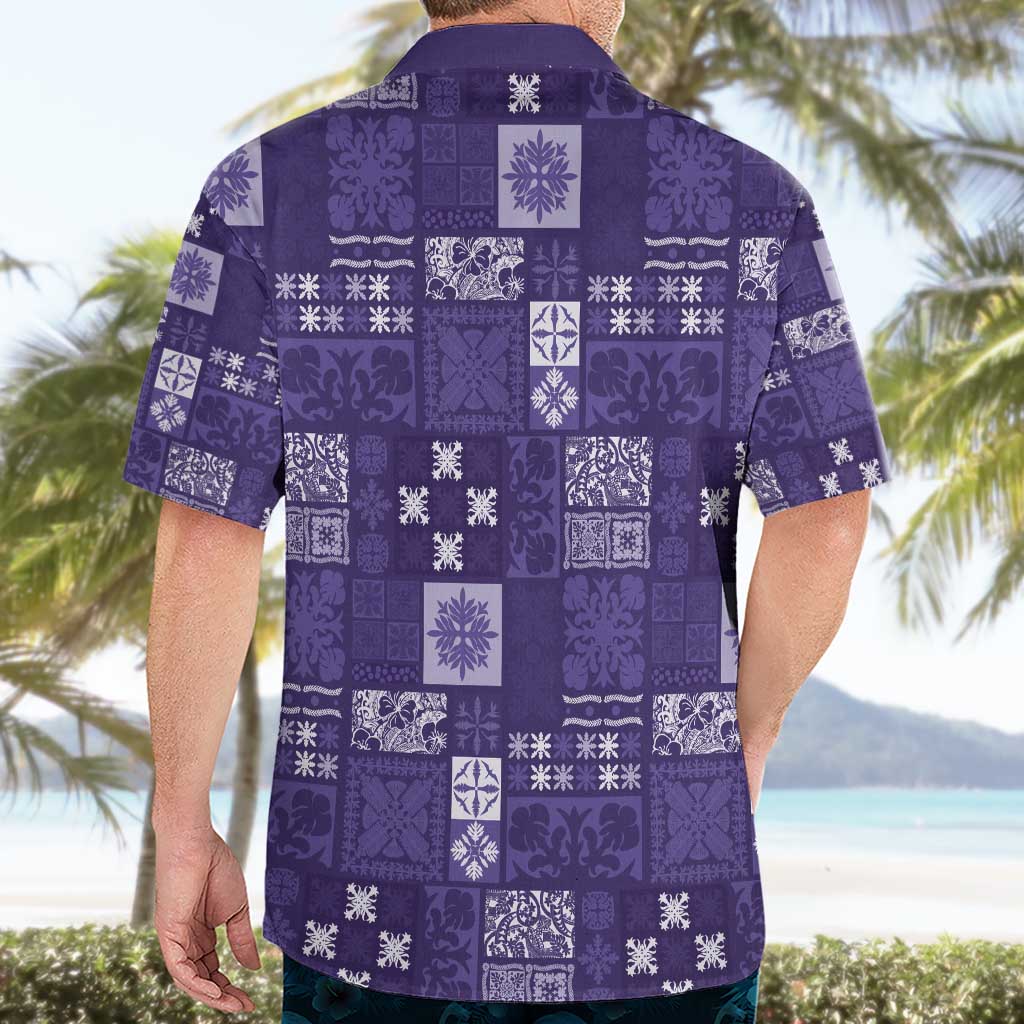 Vintage Hawaiian Quilting Patterns Hawaiian Shirt Purple Style Tribal Fabric Patchwork - Polynesian Pride