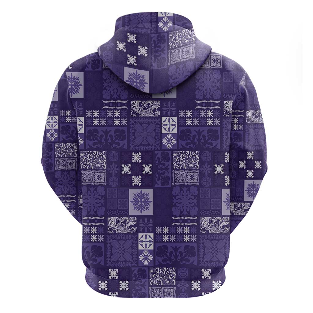 Vintage Hawaiian Quilting Patterns Hoodie Purple Style Tribal Fabric Patchwork - Polynesian Pride