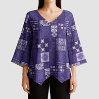 Vintage Hawaiian Quilting Patterns Kimono Sleeve Blouse Purple Style Tribal Fabric Patchwork - Polynesian Pride