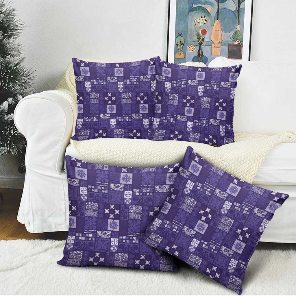 Vintage Hawaiian Quilting Patterns Pillow Cover Purple Style Tribal Fabric Patchwork - Polynesian Pride