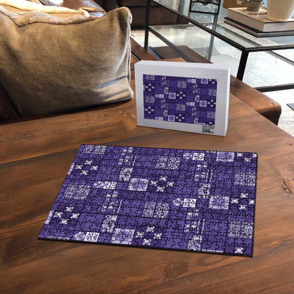 Vintage Hawaiian Quilting Patterns Puzzle Purple Style Tribal Fabric Patchwork - Polynesian Pride