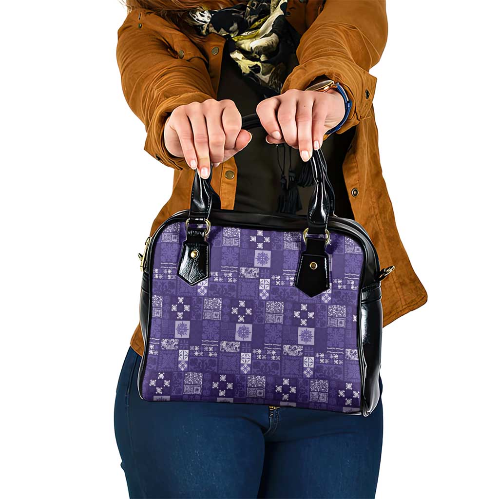 Vintage Hawaiian Quilting Patterns Shoulder Handbag Purple Style Tribal Fabric Patchwork - Polynesian Pride