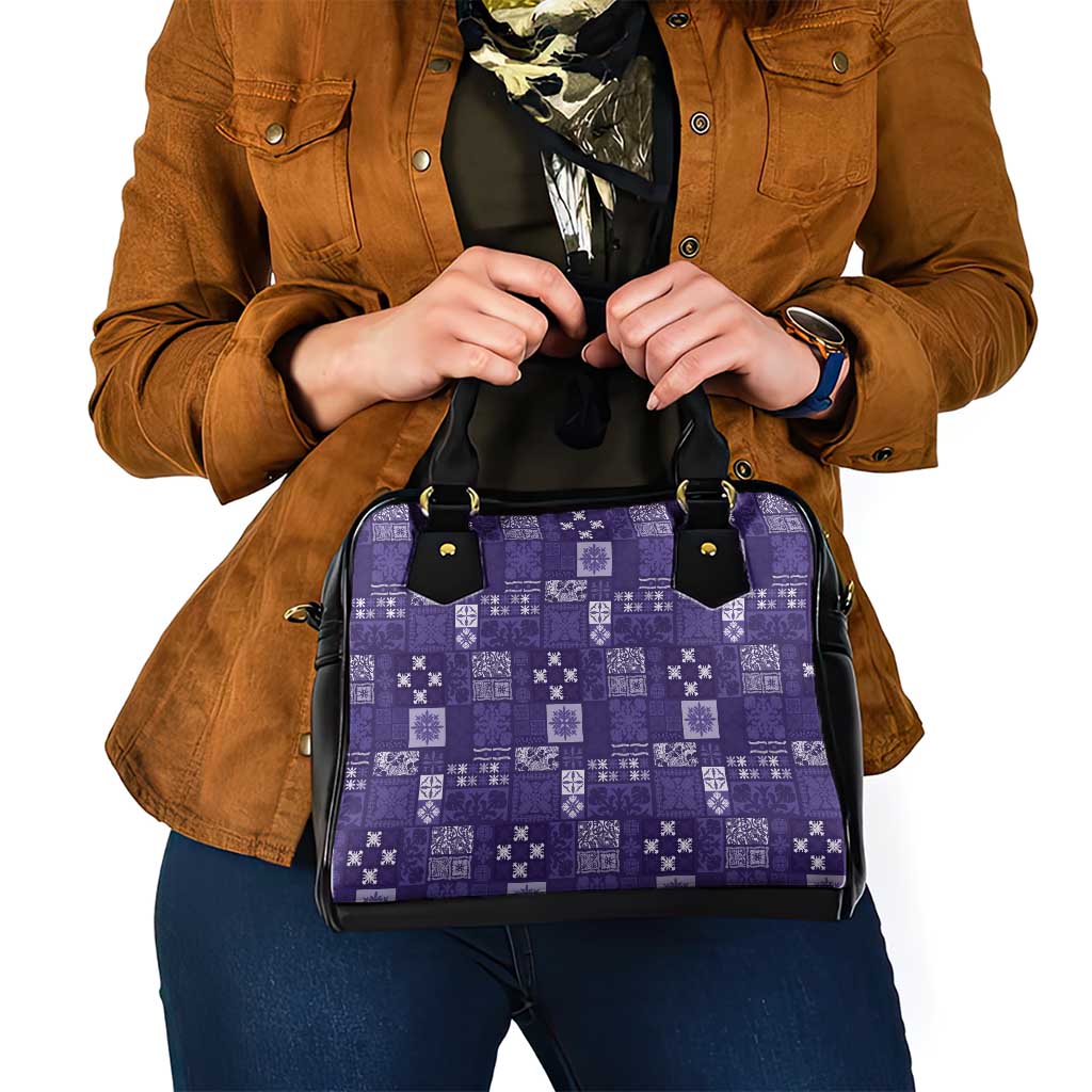 Vintage Hawaiian Quilting Patterns Shoulder Handbag Purple Style Tribal Fabric Patchwork - Polynesian Pride