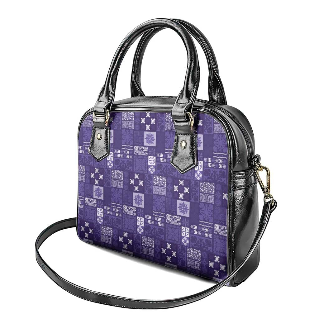 Vintage Hawaiian Quilting Patterns Shoulder Handbag Purple Style Tribal Fabric Patchwork - Polynesian Pride