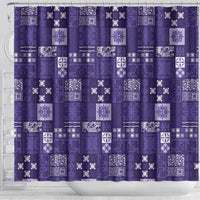 Vintage Hawaiian Quilting Patterns Shower Curtain Purple Style Tribal Fabric Patchwork - Polynesian Pride