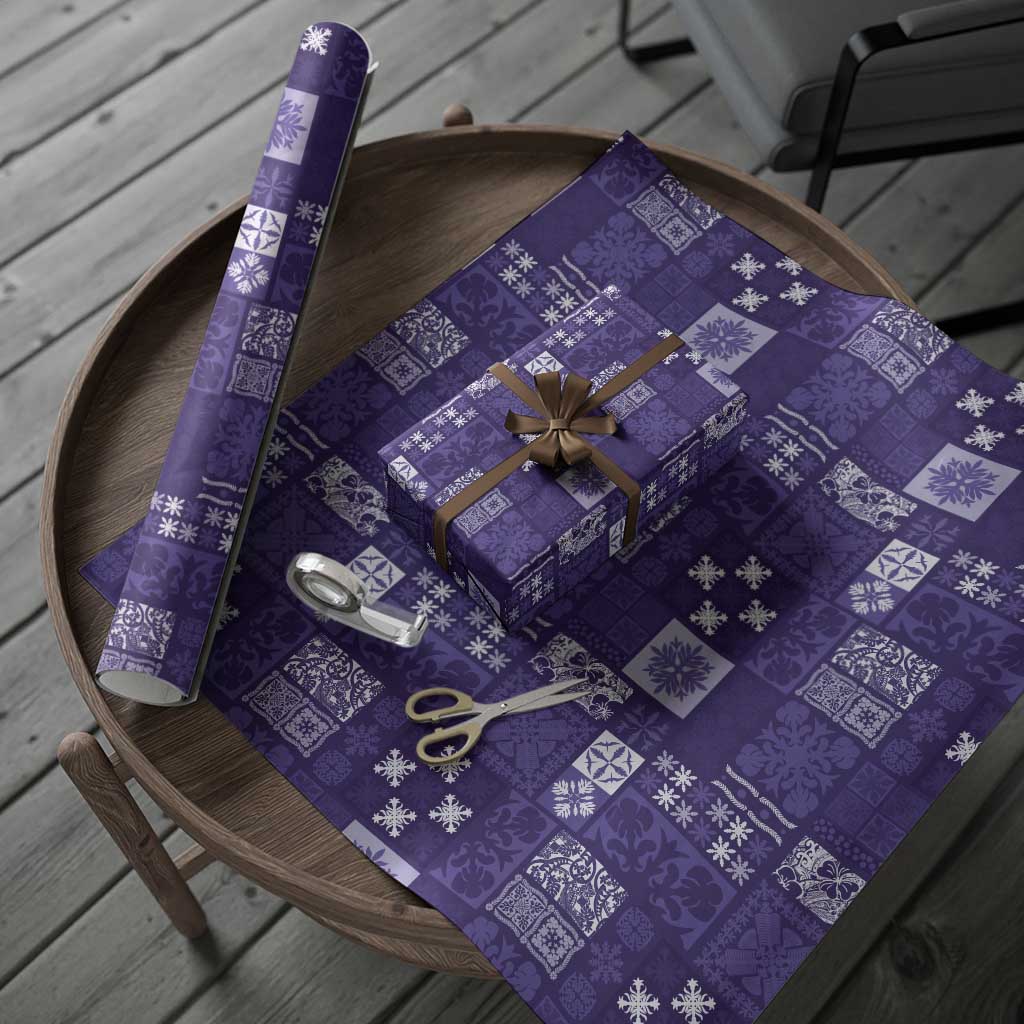 Vintage Hawaiian Quilting Patterns Wrapping Paper Purple Style Tribal Fabric Patchwork - Polynesian Pride
