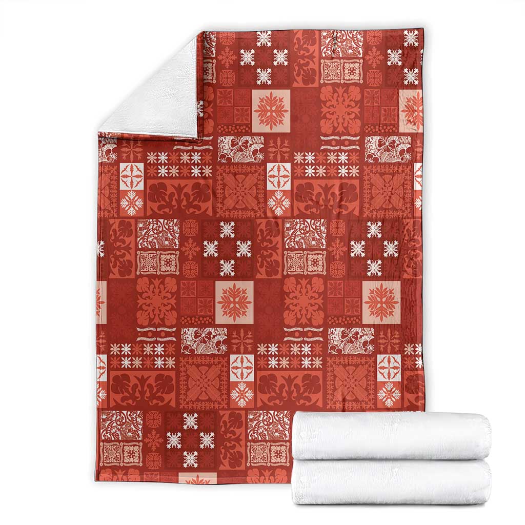Vintage Hawaiian Quilting Patterns Blanket Red Style Tribal Fabric Patchwork - Polynesian Pride