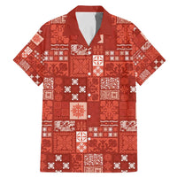 Vintage Hawaiian Quilting Patterns Family Matching Mermaid Dress and Hawaiian Shirt Red Style Tribal Fabric Patchwork - Polynesian Pride