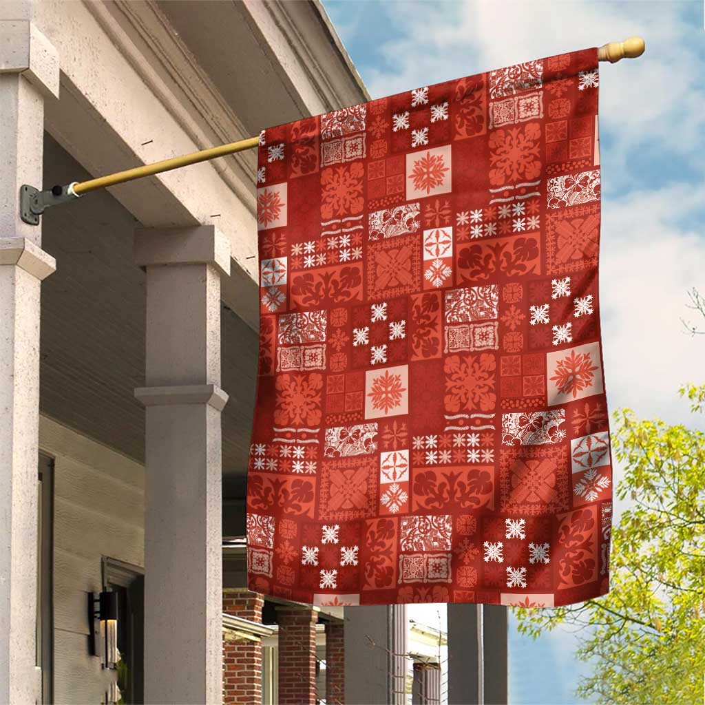 Vintage Hawaiian Quilting Patterns Garden Flag Red Style Tribal Fabric Patchwork - Polynesian Pride
