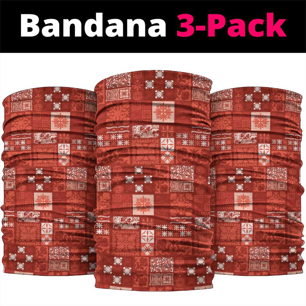 Vintage Hawaiian Quilting Patterns Neck Gaiter Red Style Tribal Fabric Patchwork - Polynesian Pride