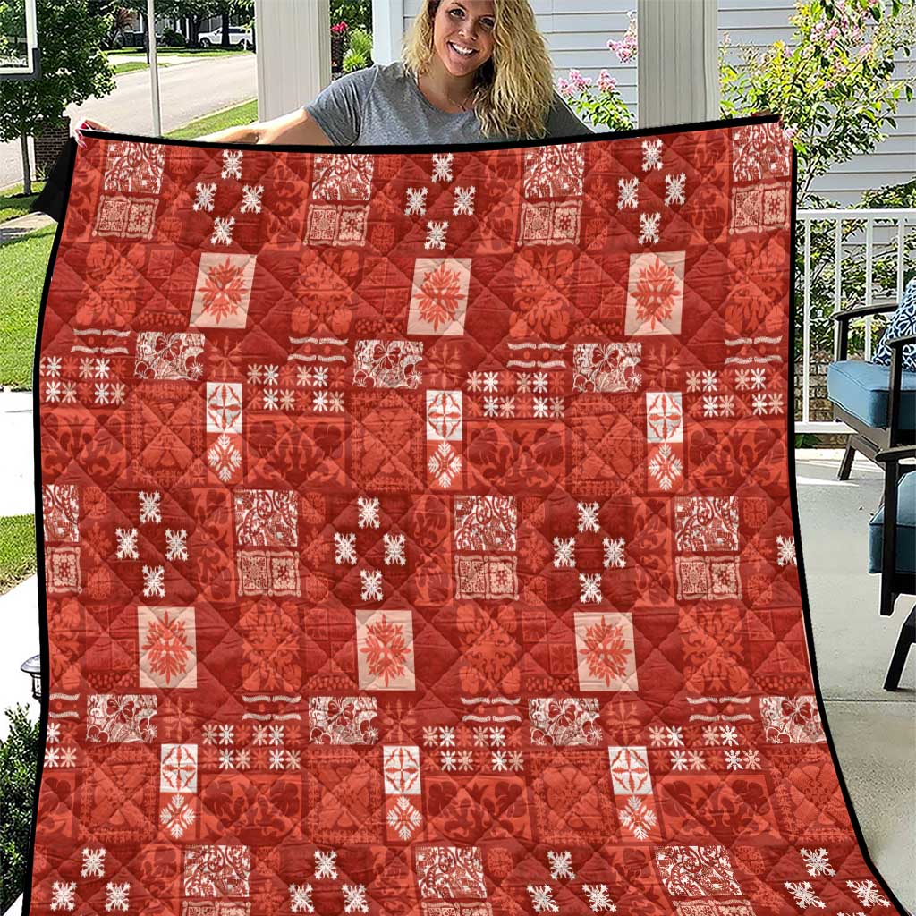 Vintage Hawaiian Quilting Patterns Quilt Red Style Tribal Fabric Patchwork - Polynesian Pride