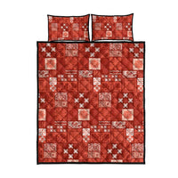 Vintage Hawaiian Quilting Patterns Quilt Bed Set Red Style Tribal Fabric Patchwork - Polynesian Pride