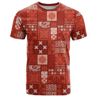 Vintage Hawaiian Quilting Patterns T Shirt Red Style Tribal Fabric Patchwork - Polynesian Pride