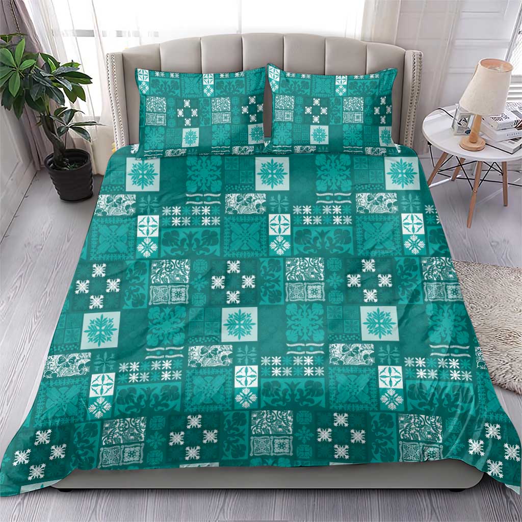 Vintage Hawaiian Quilting Patterns Bedding Set Turquoise Style Tribal Fabric Patchwork - Polynesian Pride