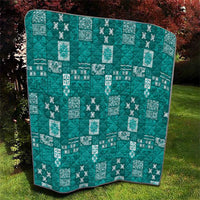 Vintage Hawaiian Quilting Patterns Quilt Turquoise Style Tribal Fabric Patchwork - Polynesian Pride