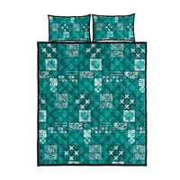 Vintage Hawaiian Quilting Patterns Quilt Bed Set Turquoise Style Tribal Fabric Patchwork - Polynesian Pride