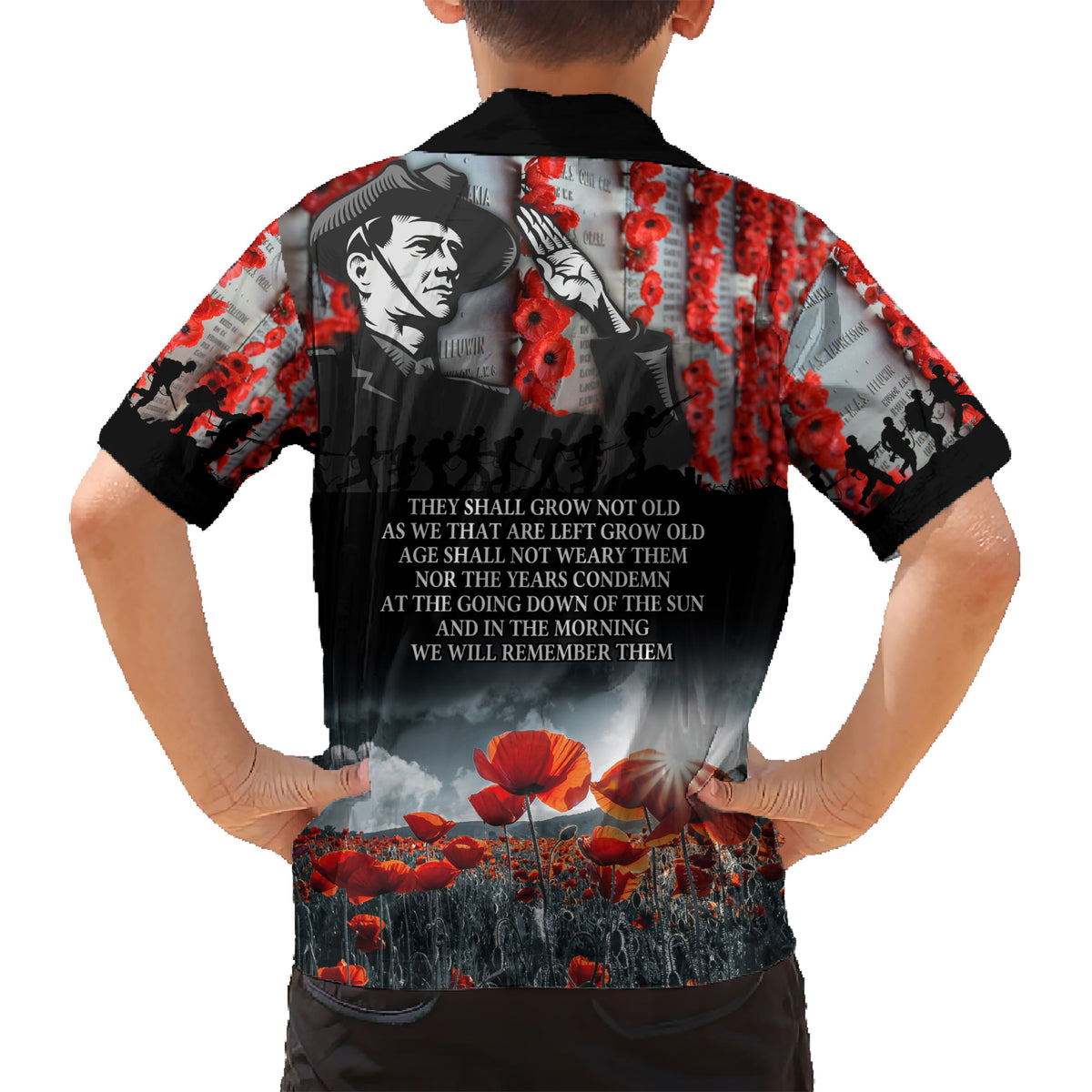 ANZAC DAY Heroes Of The Gallipoli Family Matching Short Sleeve Bodycon Dress and Hawaiian Shirt LT9 - Polynesian Pride