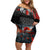 ANZAC DAY Heroes Of The Gallipoli Off Shoulder Short Dress LT9 Women Black - Polynesian Pride