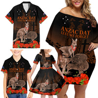 Kangaroo and Kiwi Bird ANZAC Day Custom Family Matching Off Shoulder Short Dress and Hawaiian Shirt Soldier Style LT9 - Polynesian Pride