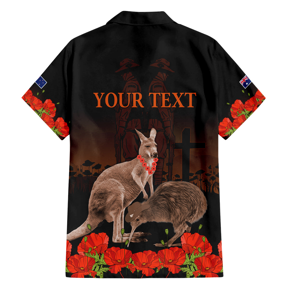 Kangaroo and Kiwi Bird ANZAC Day Custom Family Matching Summer Maxi Dress and Hawaiian Shirt Soldier Style LT9 - Polynesian Pride