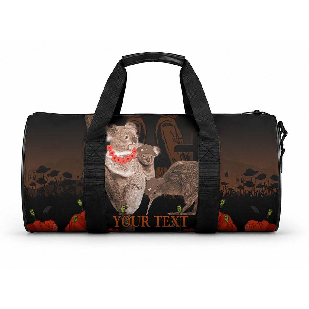 Koala and Kiwi Bird ANZAC Day Custom Duffle Bag Soldier Style LT9 One size Black - Polynesian Pride