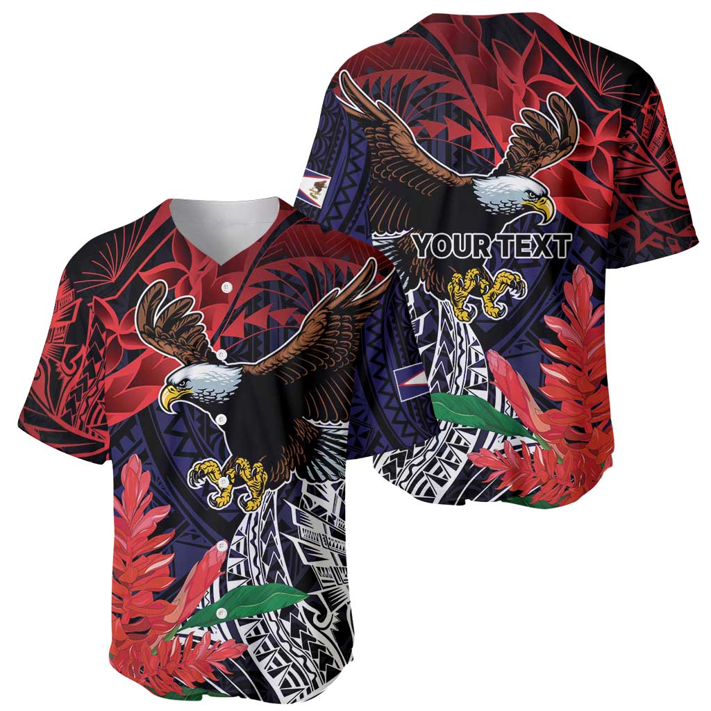 American Samoa Bald Eagle Personalized Baseball Jersey Samoa Muamua Le Atua