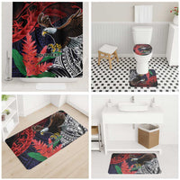 American Samoa Bald Eagle Personalized Bathroom Set Samoa Muamua Le Atua - Polynesian Pride