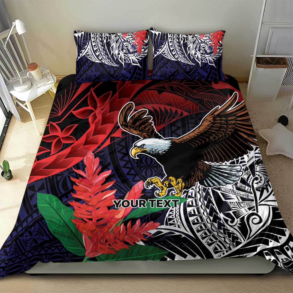 American Samoa Bald Eagle Personalized Bedding Set Samoa Muamua Le Atua