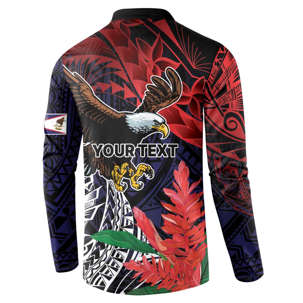 American Samoa Bald Eagle Personalized Button Sweatshirt Samoa Muamua Le Atua