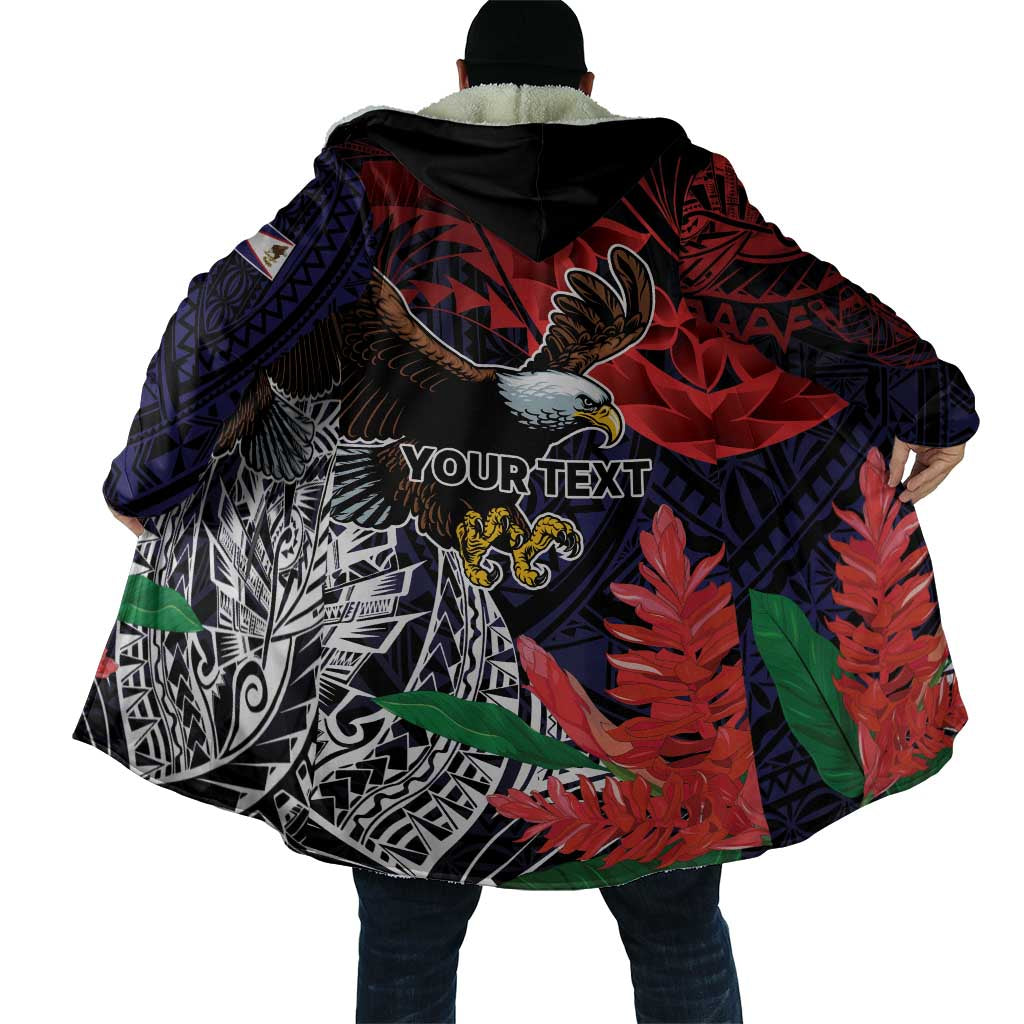 American Samoa Bald Eagle Personalized Cloak Samoa Muamua Le Atua - Polynesian Pride