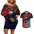 American Samoa Bald Eagle Personalized Couples Matching Off Shoulder Short Dress and Hawaiian Shirt Samoa Muamua Le Atua