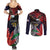 American Samoa Bald Eagle Personalized Couples Matching Summer Maxi Dress and Long Sleeve Button Shirt Samoa Muamua Le Atua
