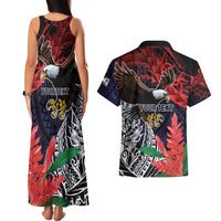 American Samoa Bald Eagle Personalized Couples Matching Tank Maxi Dress and Hawaiian Shirt Samoa Muamua Le Atua