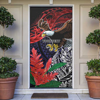 American Samoa Bald Eagle Personalized Door Cover Samoa Muamua Le Atua - Polynesian Pride