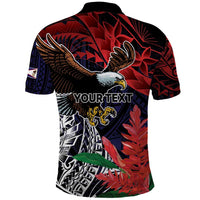 American Samoa Bald Eagle Personalized Polo Shirt Samoa Muamua Le Atua