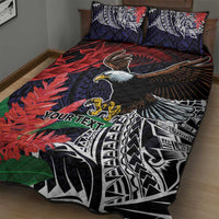 American Samoa Bald Eagle Personalized Quilt Bed Set Samoa Muamua Le Atua