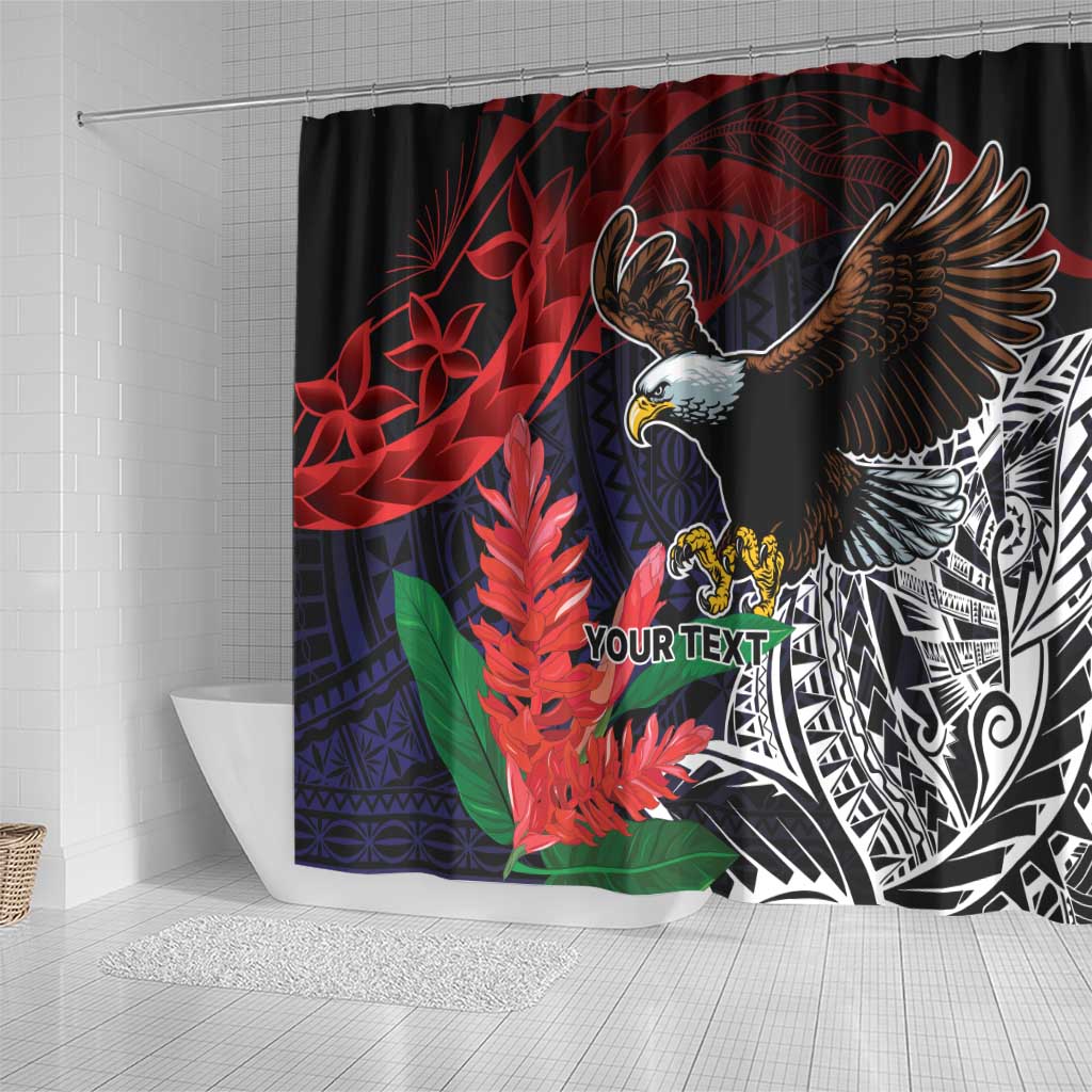 American Samoa Bald Eagle Personalized Shower Curtain Samoa Muamua Le Atua