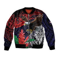 American Samoa Bald Eagle Personalized Sleeve Zip Bomber Jacket Samoa Muamua Le Atua