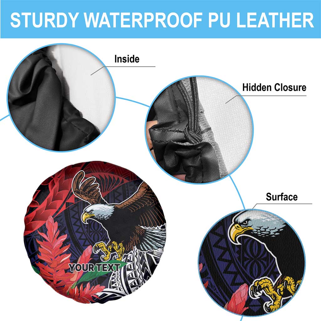 American Samoa Bald Eagle Personalized Spare Tire Cover Samoa Muamua Le Atua