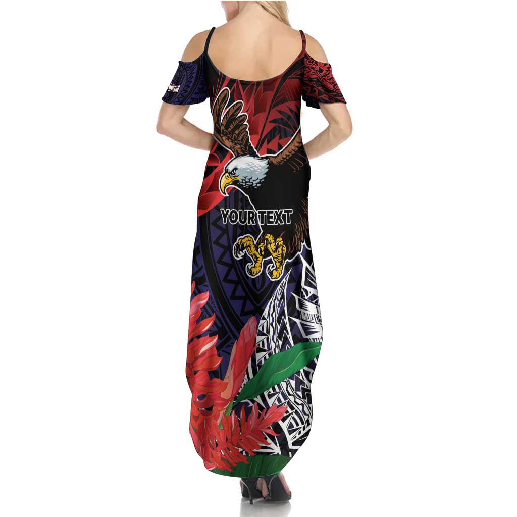 American Samoa Bald Eagle Personalized Summer Maxi Dress Samoa Muamua Le Atua