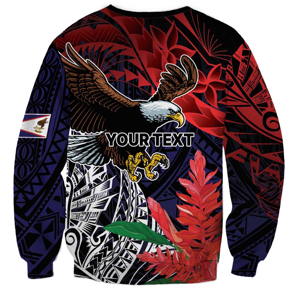 American Samoa Bald Eagle Personalized Sweatshirt Samoa Muamua Le Atua