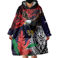 American Samoa Bald Eagle Personalized Wearable Blanket Hoodie Samoa Muamua Le Atua