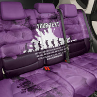 Anzac Day Gallipoli Personalised Back Car Seat Cover Purple Poppy Flowers