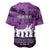 Anzac Day Gallipoli Personalised Baseball Jersey Purple Poppy Flowers