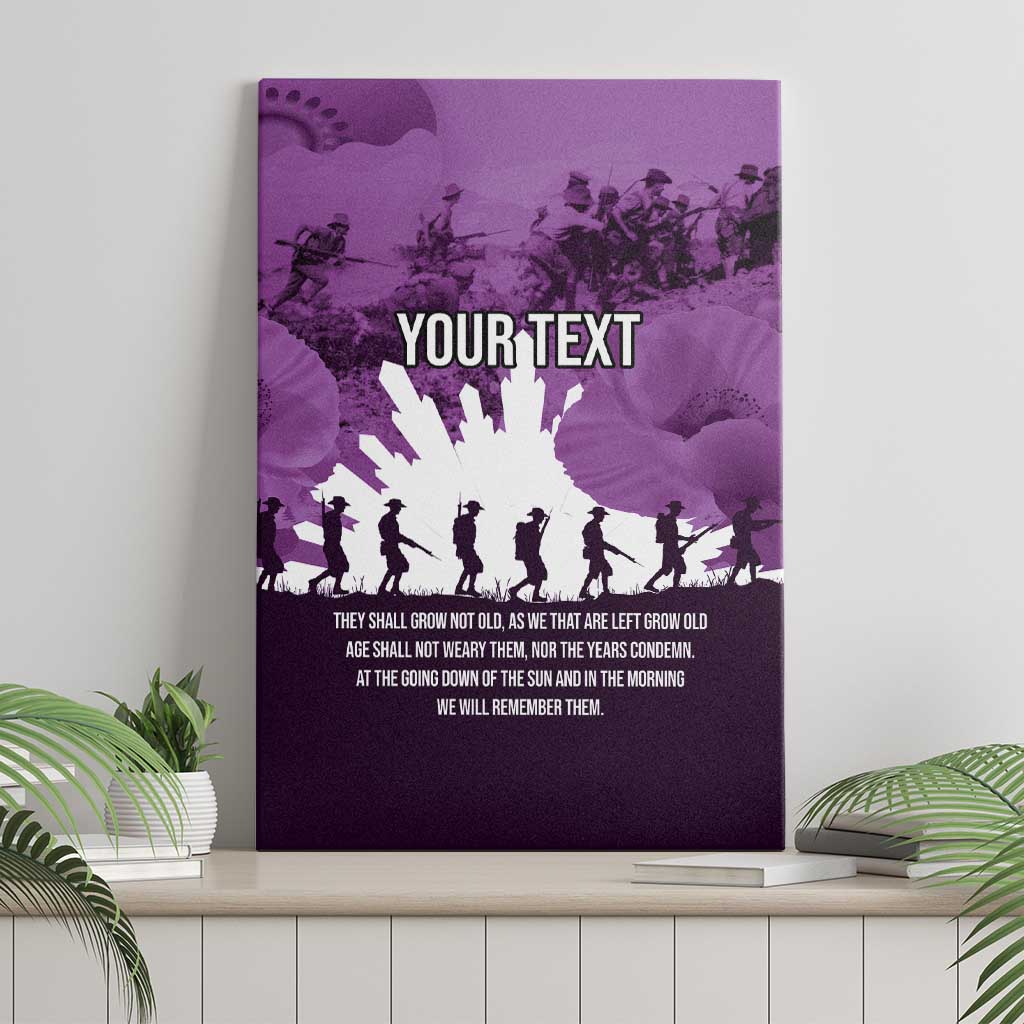 Anzac Day Gallipoli Personalised Canvas Wall Art Purple Poppy Flowers LT9 - Polynesian Pride