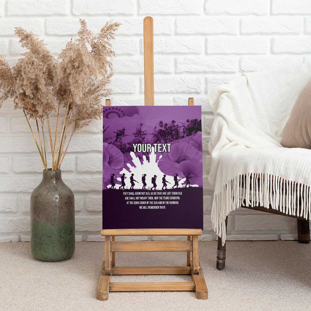 Anzac Day Gallipoli Personalised Canvas Wall Art Purple Poppy Flowers LT9 - Polynesian Pride