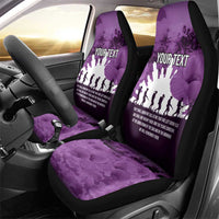 Anzac Day Gallipoli Personalised Car Seat Cover Purple Poppy Flowers