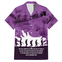 Anzac Day Gallipoli Personalised Family Matching Long Sleeve Bodycon Dress and Hawaiian Shirt Purple Poppy Flowers LT9 Dad's Shirt - Short Sleeve Purple - Polynesian Pride