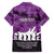 Anzac Day Gallipoli Personalised Family Matching Long Sleeve Bodycon Dress and Hawaiian Shirt Purple Poppy Flowers