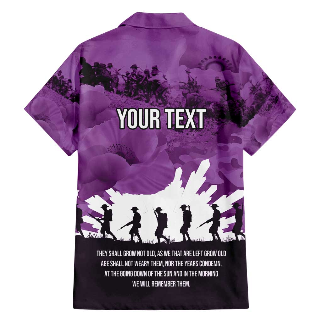 Anzac Day Gallipoli Personalised Family Matching Puletasi and Hawaiian Shirt Purple Poppy Flowers LT9 - Polynesian Pride
